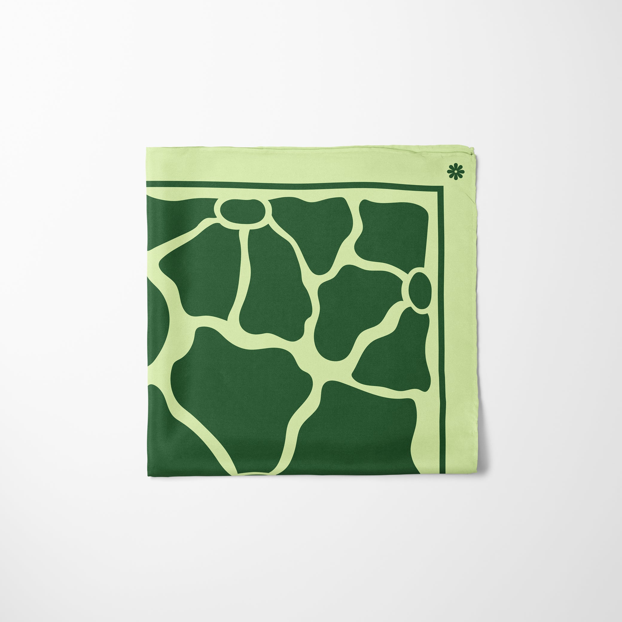 Carré de soie - Bouquet vert