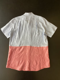 RE/Papa's shirt / Robe N°56, rayé ciel/rose