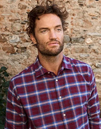 CARPASUS / Chemise flanelle castanio check bordeaux