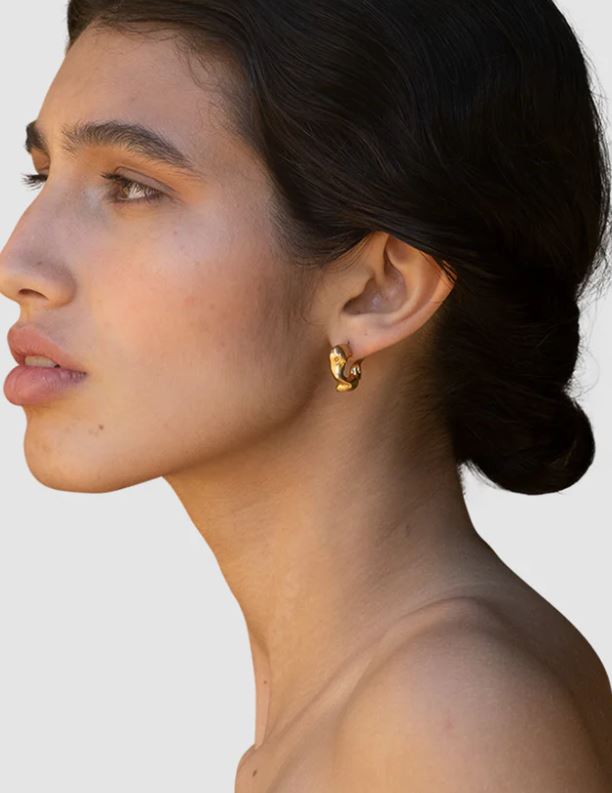 Small Melted Hoops - or ou argent