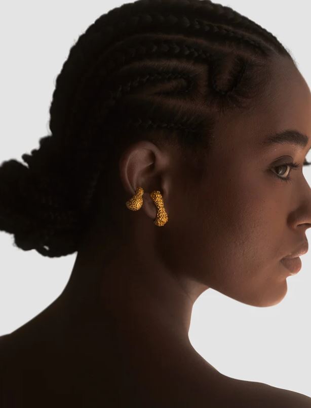 Coral earring - or ou argent