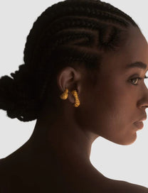 Coral earring - or ou argent