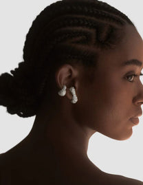 Coral earring - or ou argent