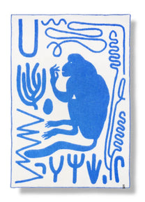 ZigZagZurich  / Plaid en laine &quot;Blue Monkey&quot;