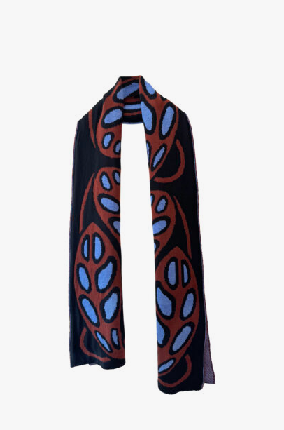 9V9 / LEAVES SCARF - Bleu