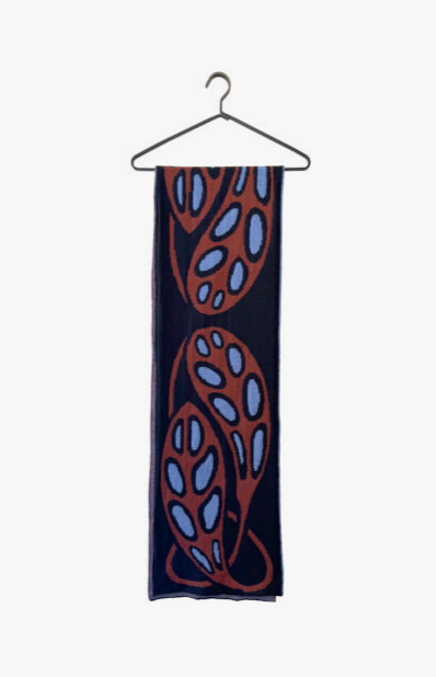 9V9 / LEAVES SCARF - Bleu