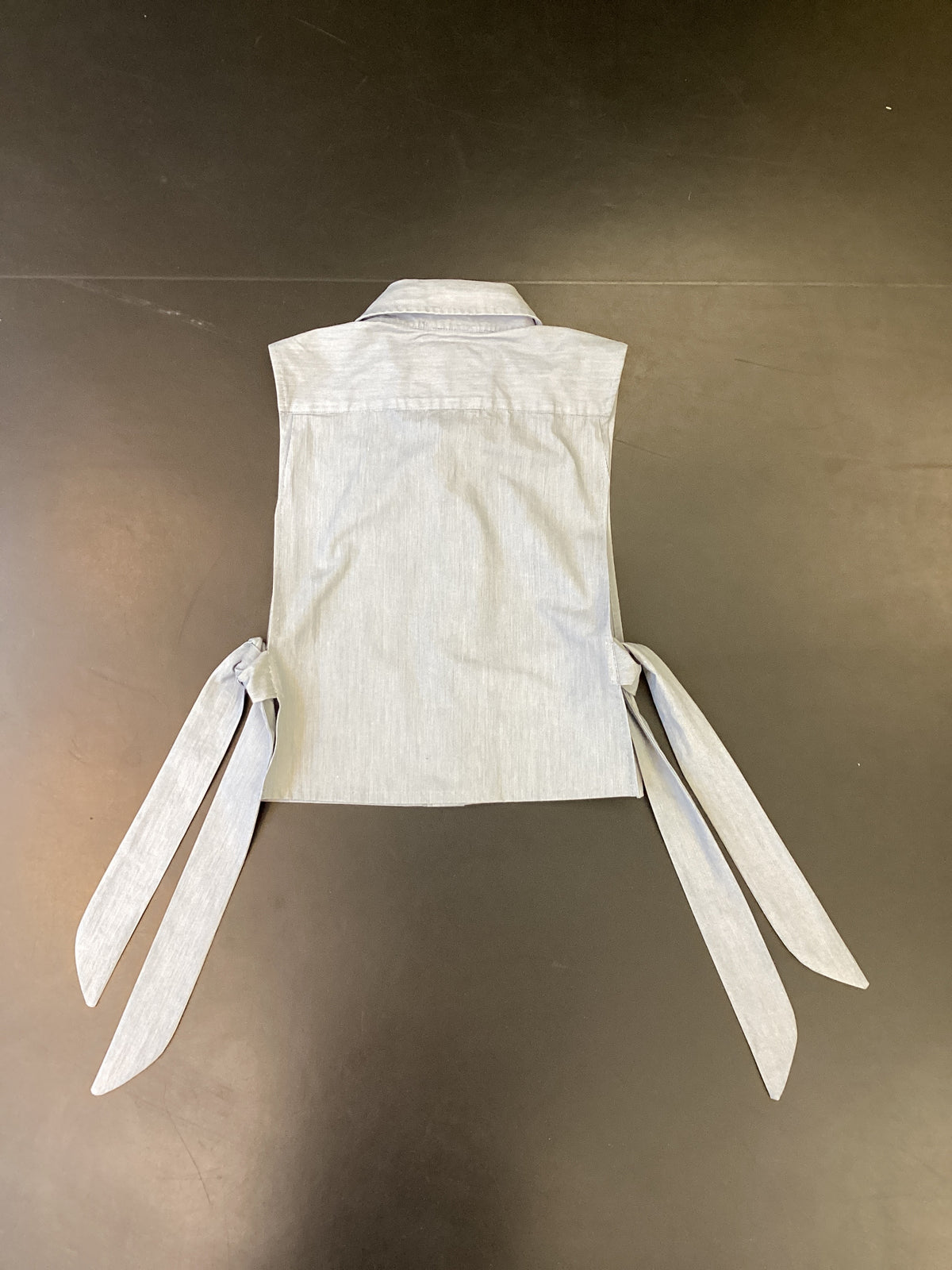 RE/Papa's shirt / Chemise crop nœuds - n°44 gris fines lignes