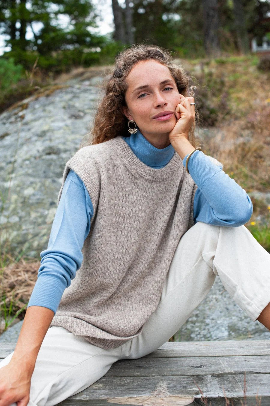 Jungle Folk /  Pull Petra, bleu clair