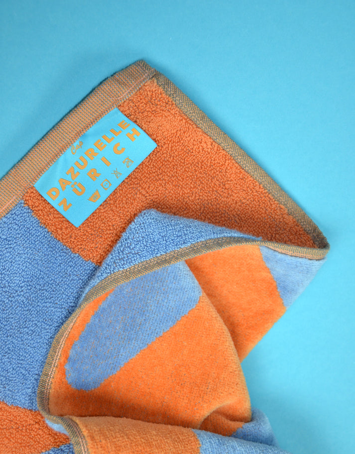 Linge de plage - orange/bleu
