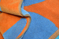 Linge de plage - orange/bleu