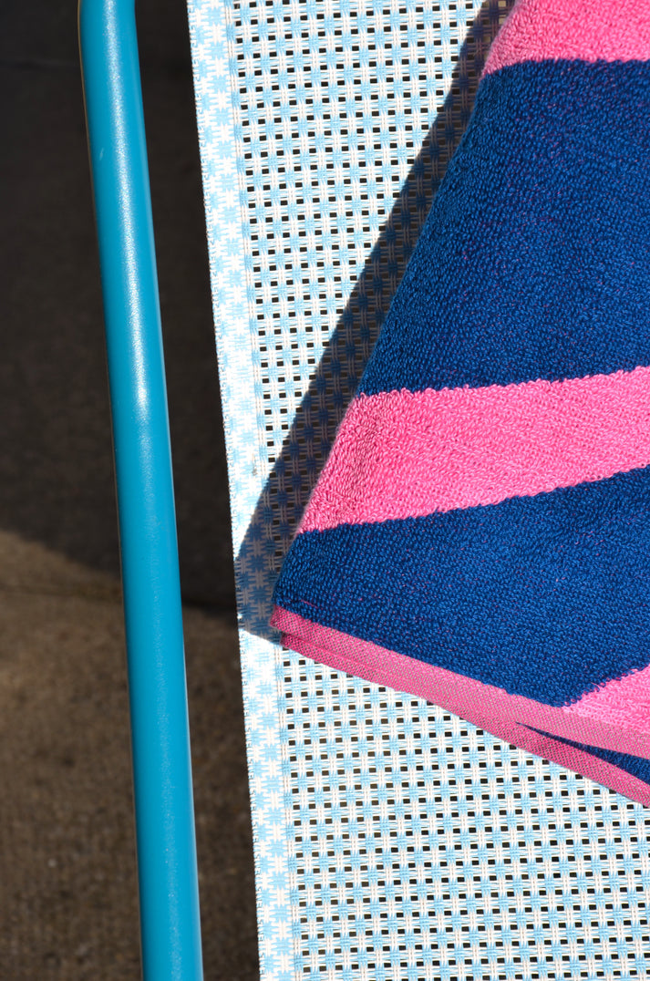 Linge de plage - rose/bleu