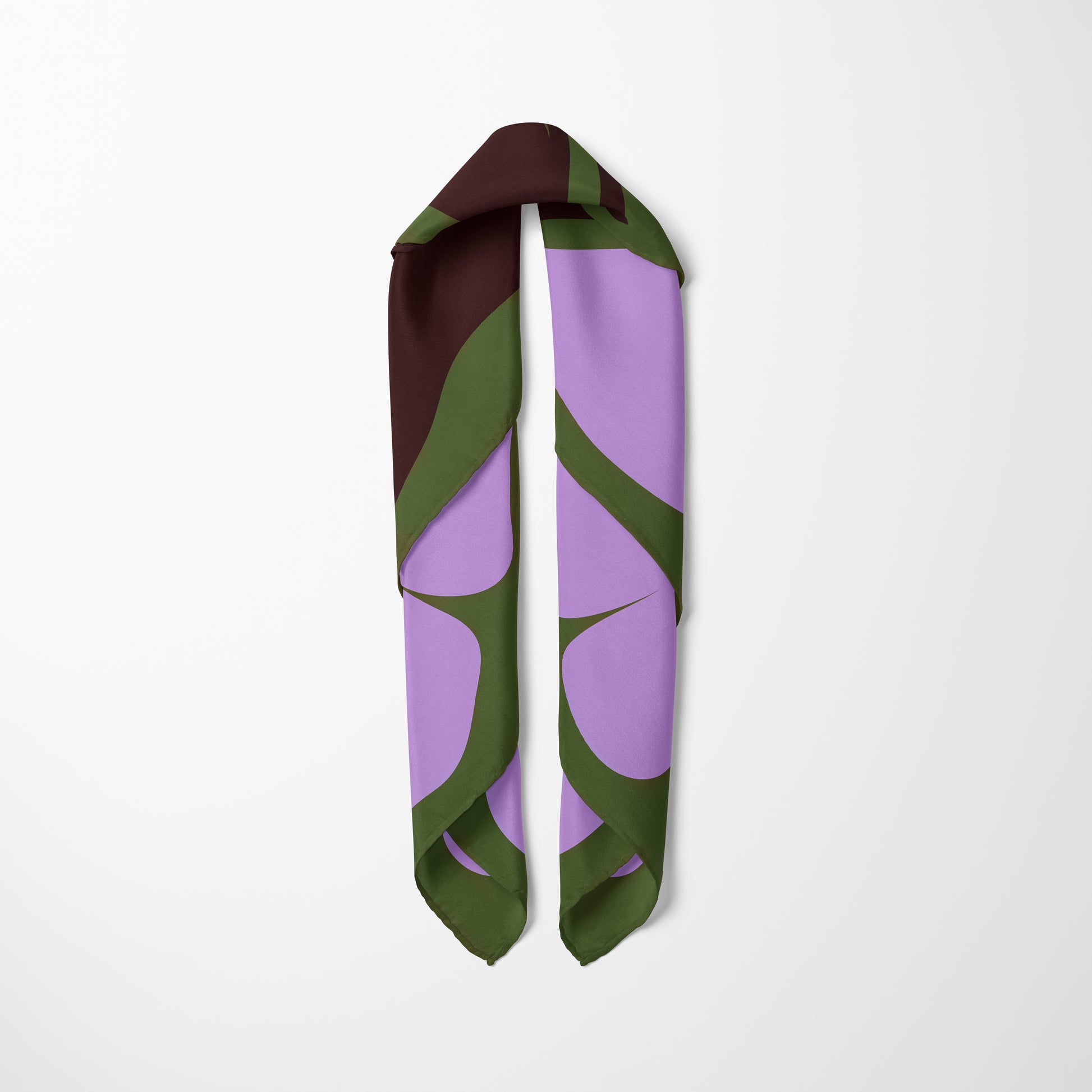 Petit carré de soie - Deux fleurs