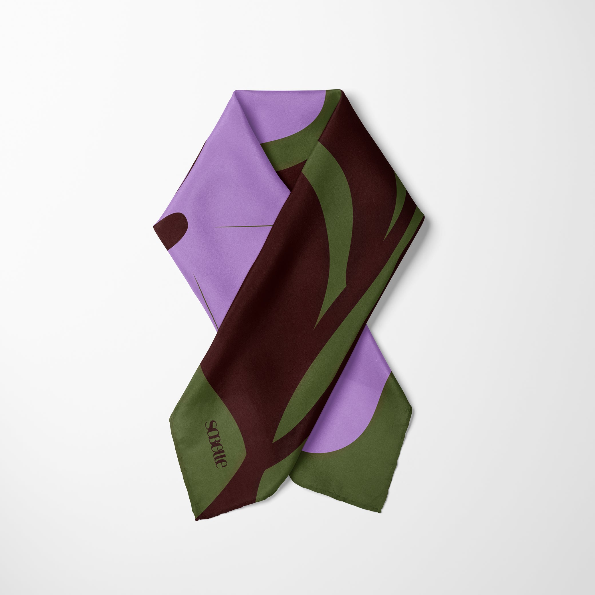 Petit carré de soie - Deux fleurs