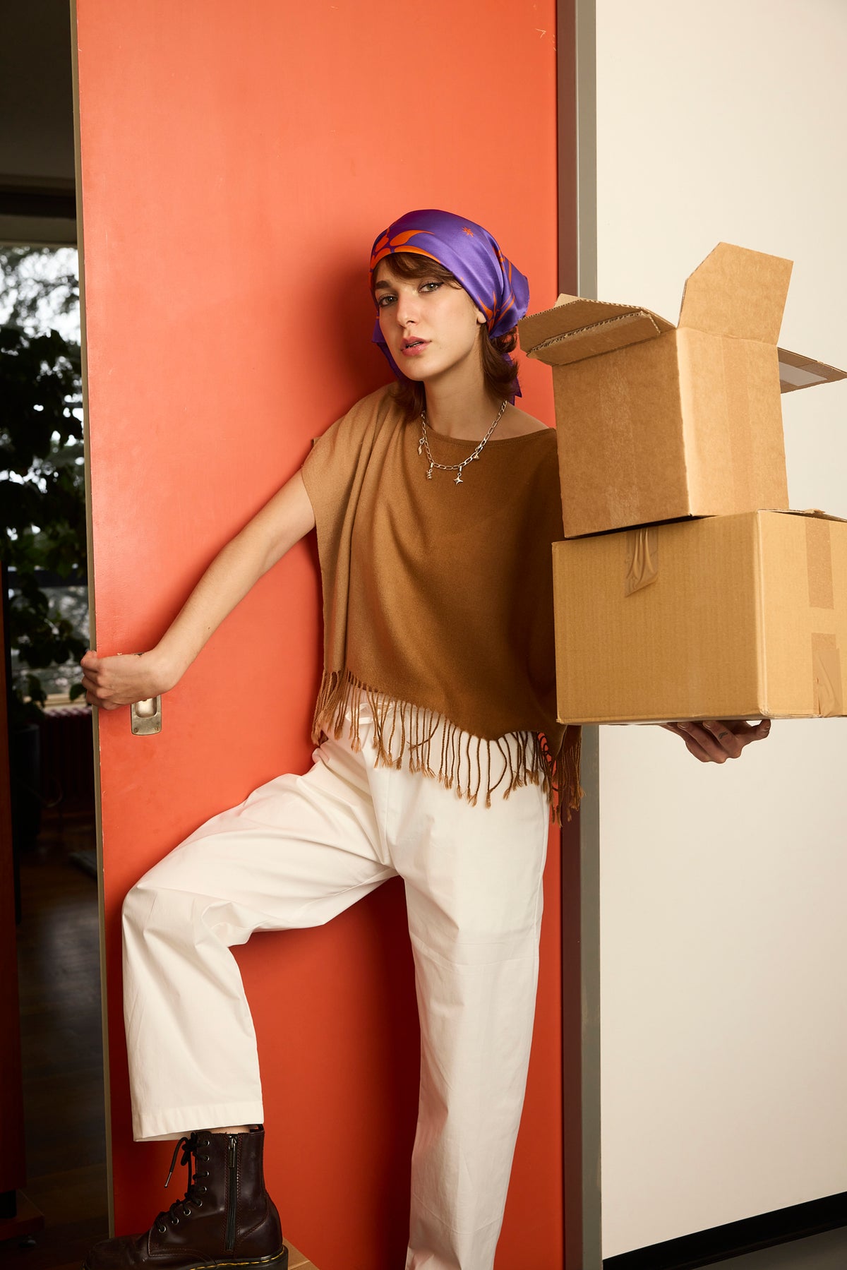RE/Maison / Top Taie - écharpe camel
