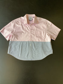 RE/Papa's shirt / Chemise manches courtes, n°55 rose/bleu carreaux