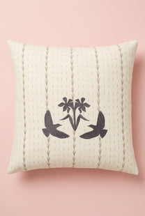 Laboratoi/RE x stéphanie bircher / grand coussin ÉTOURNEAUX ET NARCISSES - 12