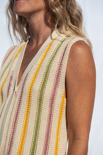 Jungle Folk /  Gilet Cora, rayé