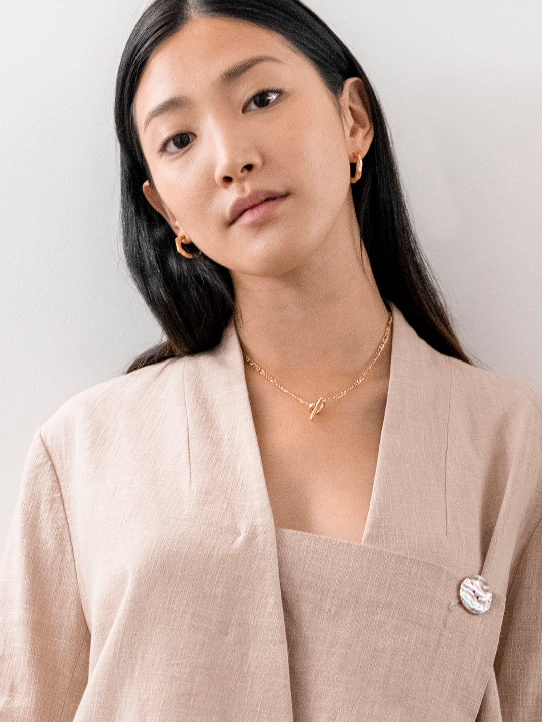 hana kim / Mesh Necklace - silver and gold