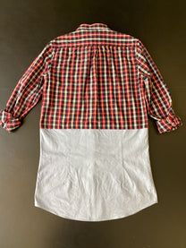 RE/Papa's shirt / Robe manches longues N°56, carreaux marine-rouge/bleu