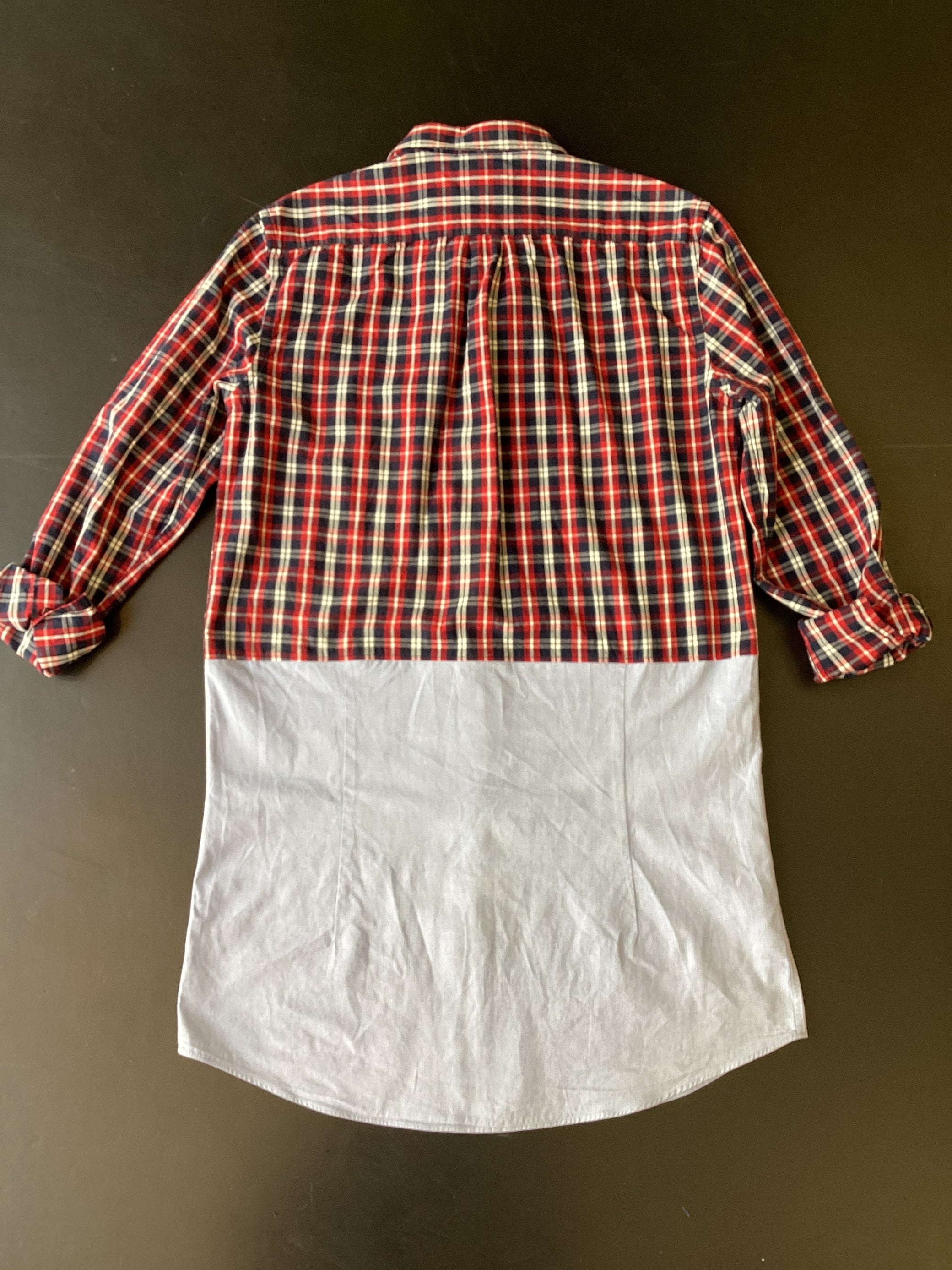RE/Papa's shirt / Robe manches longues N°56, carreaux marine-rouge/bleu