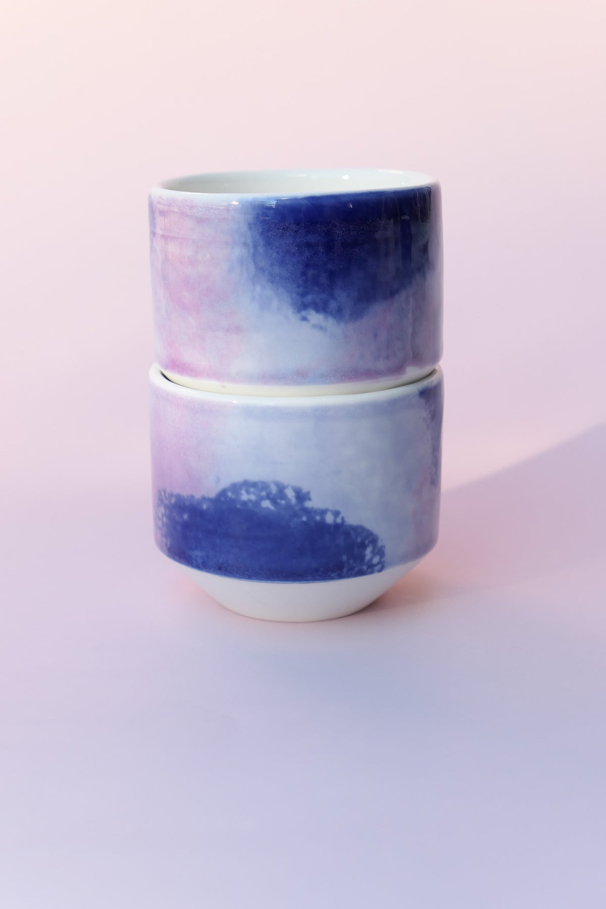Tasse à espresso - bleu/rose