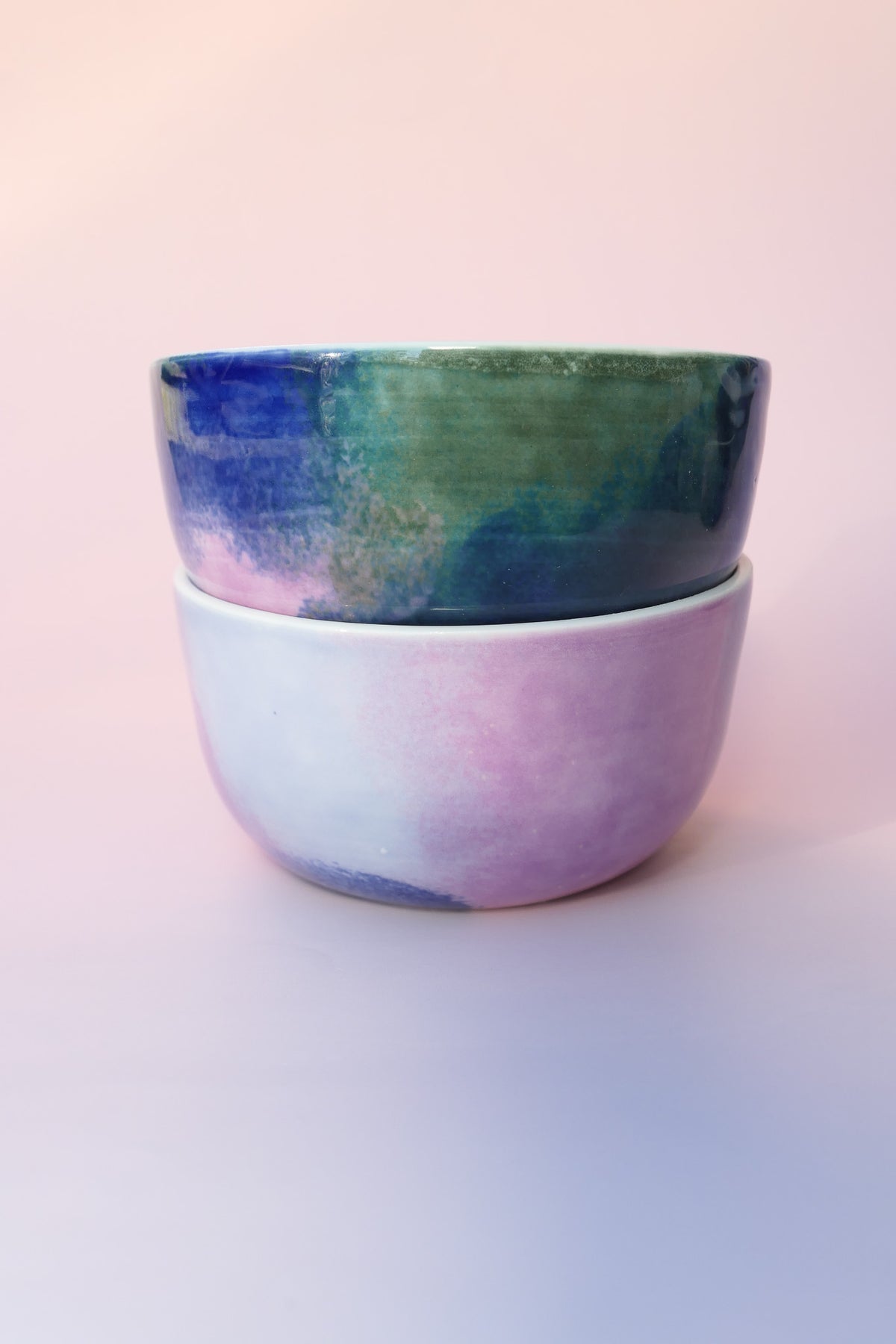 Tasse/bol moyen - rose/bleu/vert