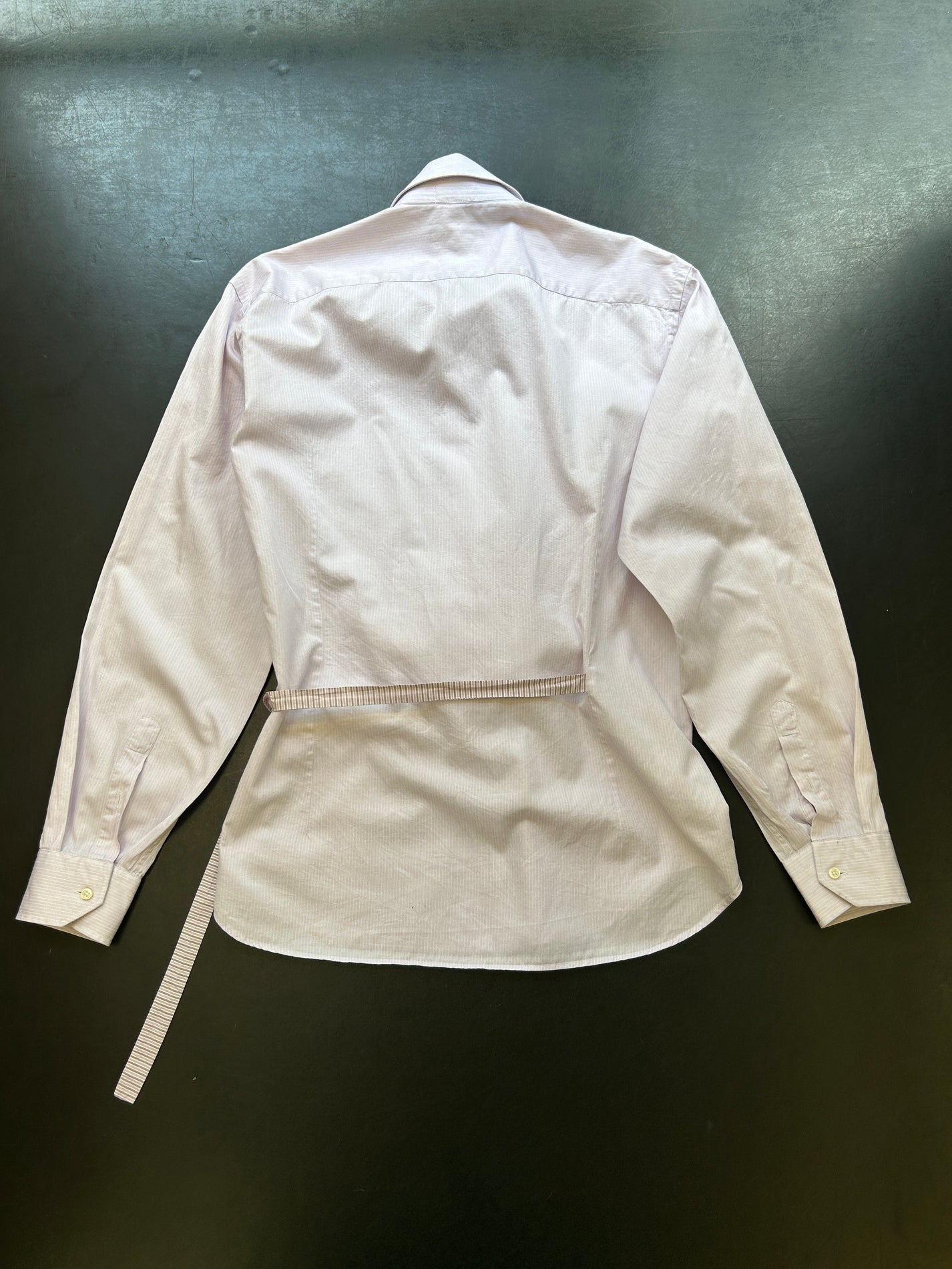 stéphanie bircher / chemise fleur, lila rayé