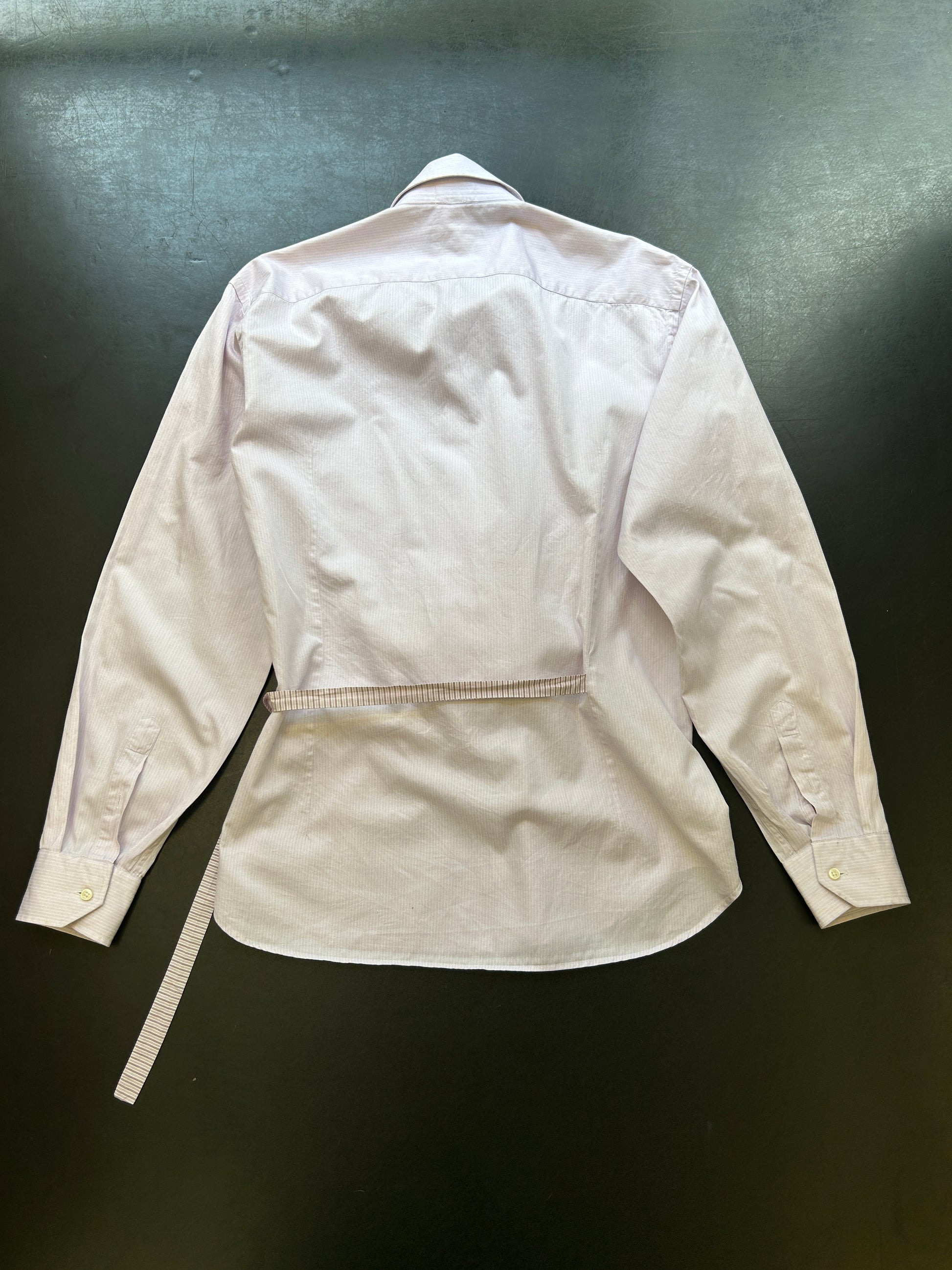 stéphanie bircher / chemise fleur, lila rayé
