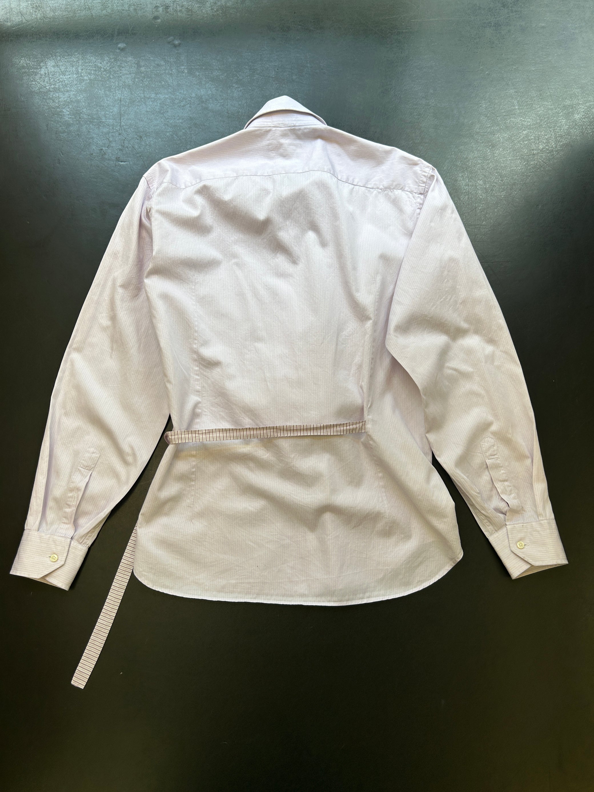 stéphanie bircher / chemise fleur, lila rayé
