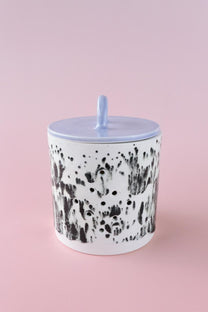 Boîte à ail, noir/blanc + lavande