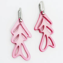 Boucles d'oreilles ALGAE 01 - pink dyed iridescent