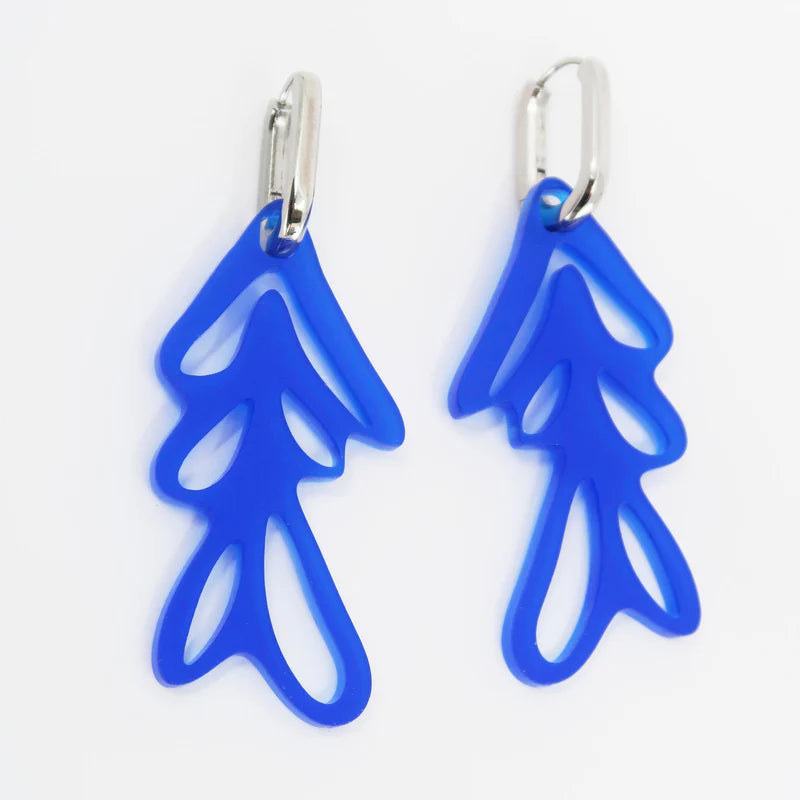 Boucles d'oreilles ALGAE 01 - frosted dark blue