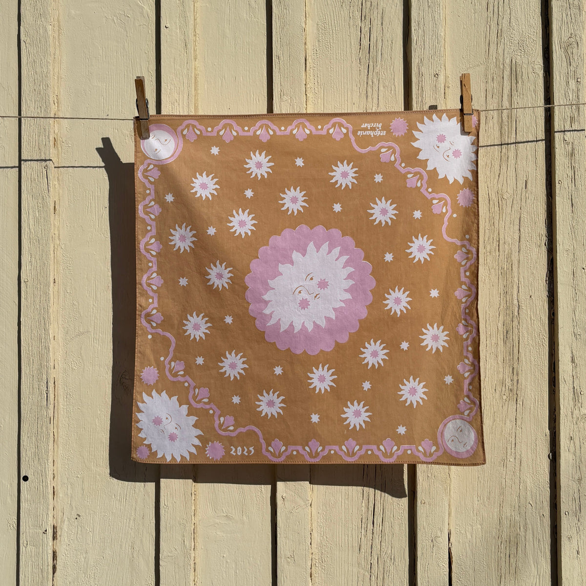 Stéphanie Bircher / Naturally Printed Cotton Scarf - Cutch Brown