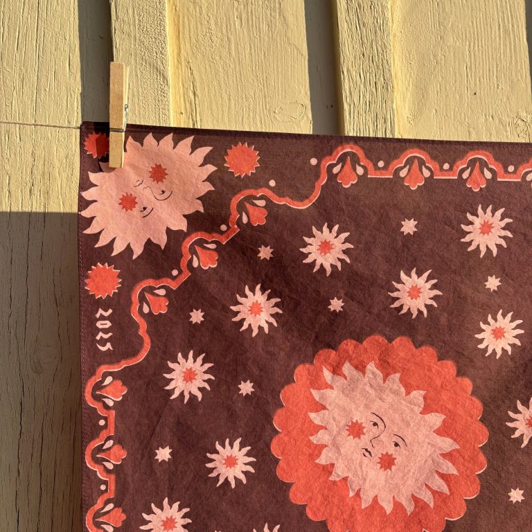 stéphanie bircher / foulard coton imprimé naturellement - garance