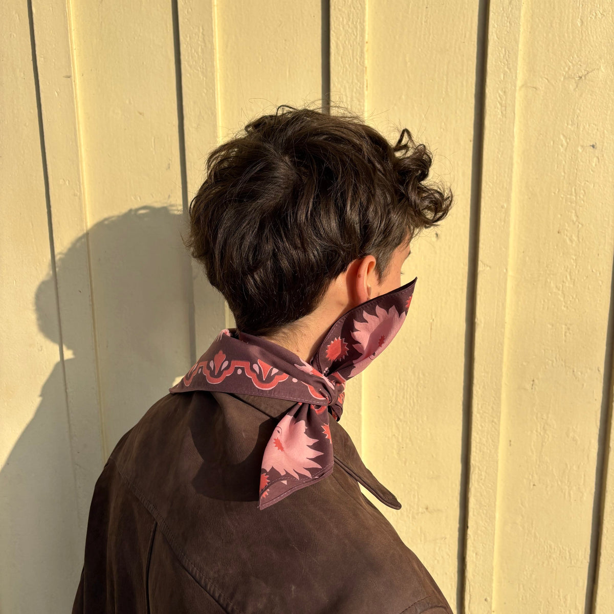 Stéphanie Bircher / Naturally Printed Cotton Scarf - Cutch Brown