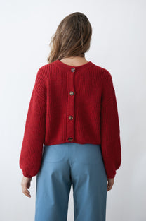 Jungle Folk /  cardigan réversible TOSCA  - rouge