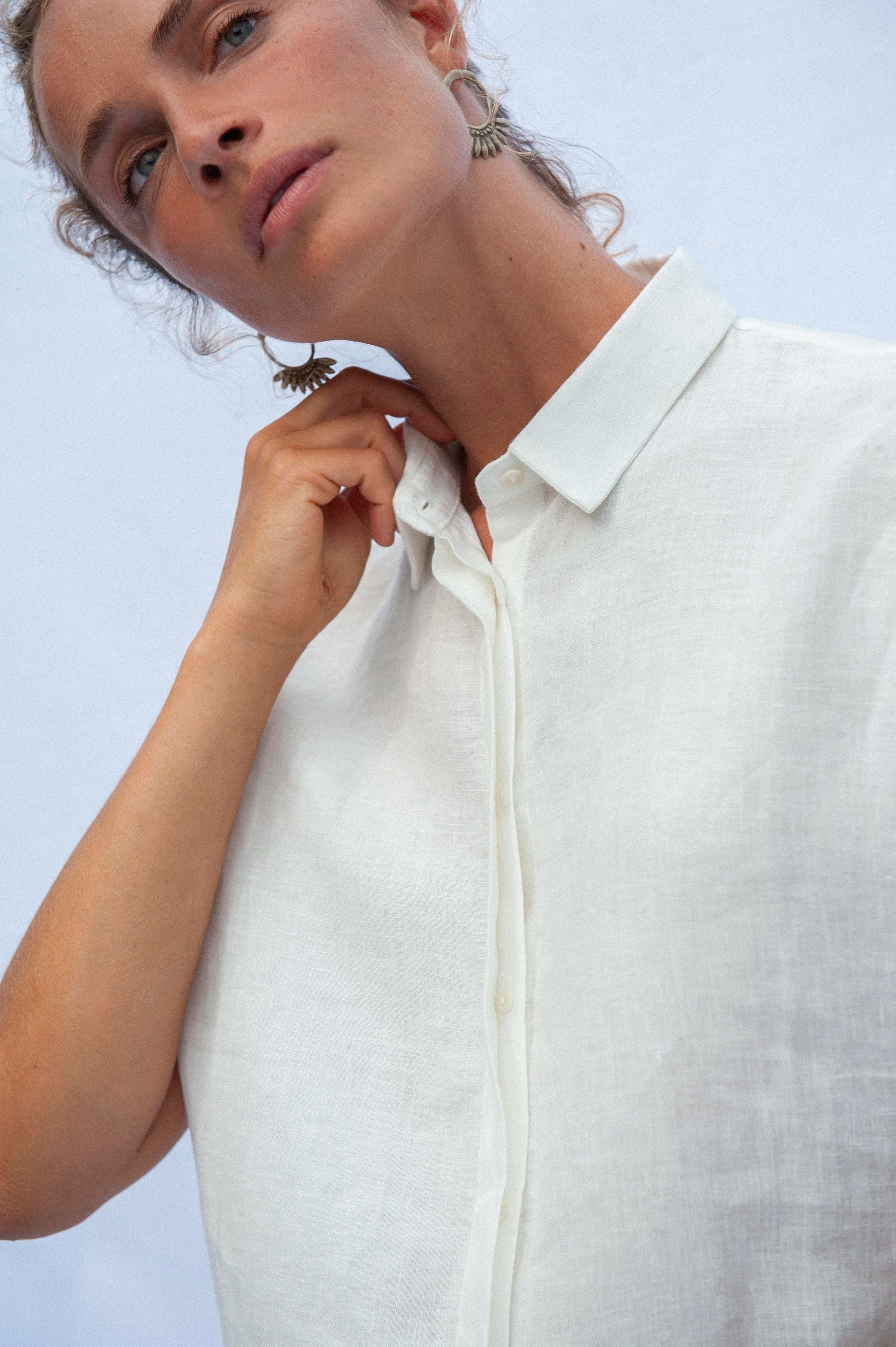 Jungle Folk / Tona Linen blouse - Ecru
