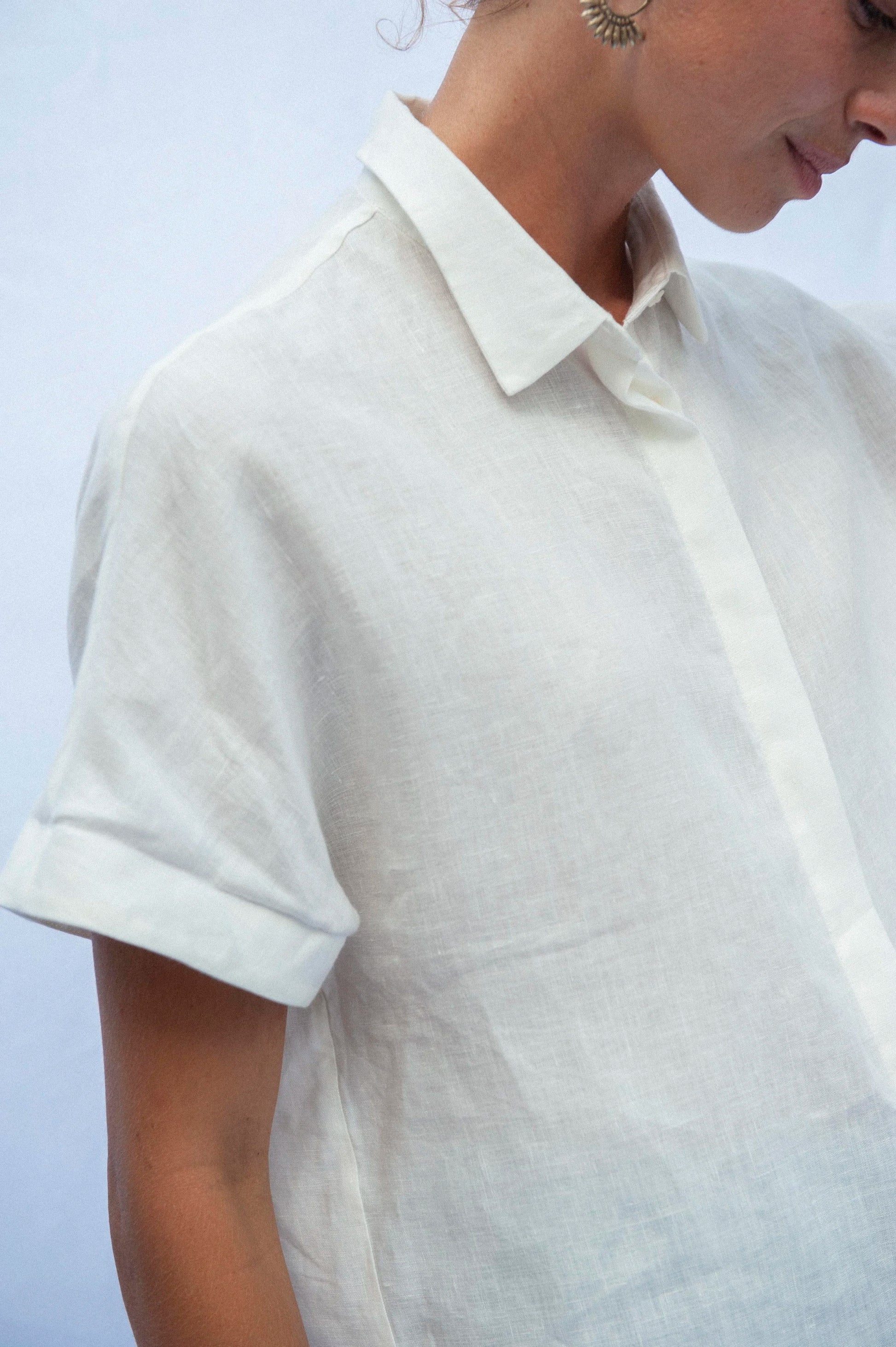 Jungle Folk / Tona Linen blouse - Ecru