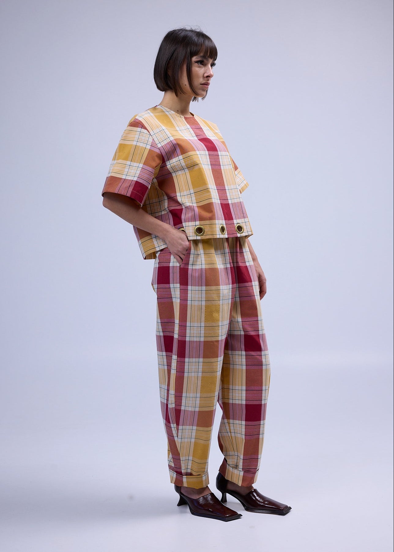 RE/Maison / Top Goutte - n°78 Carreaux rouge jaune