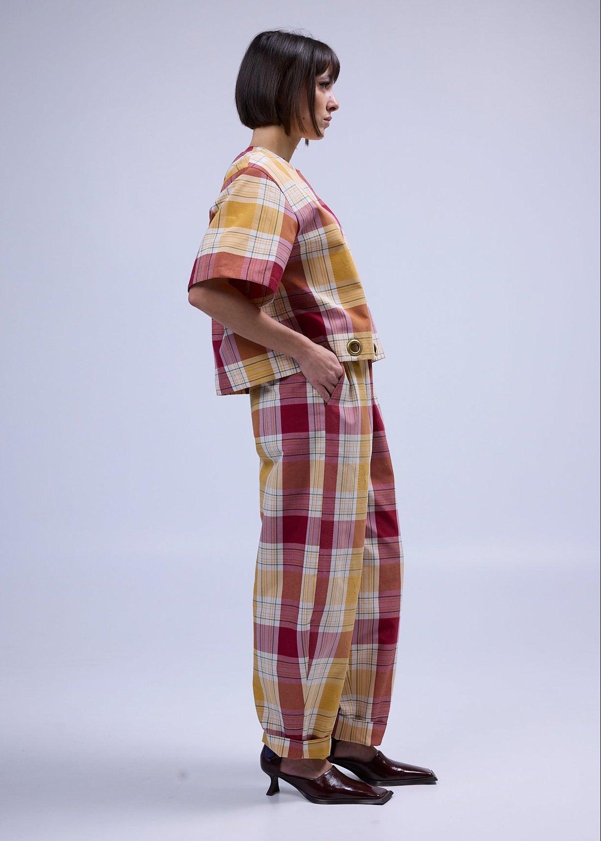 RE/Maison / Top Goutte - n°78 Carreaux rouge jaune