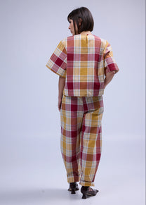 RE/Maison / Top Goutte - n°78 Carreaux rouge jaune