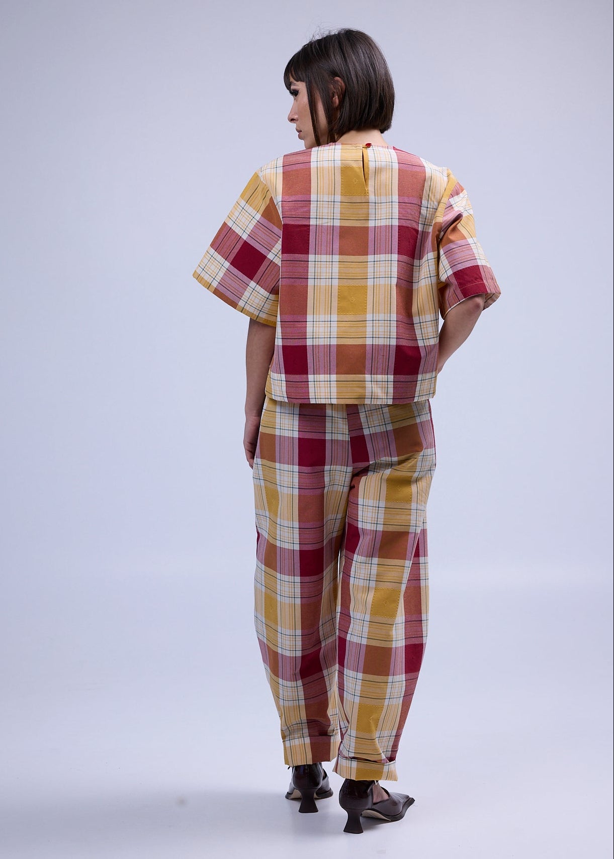 RE/Maison / Top Goutte - n°78 Carreaux rouge jaune