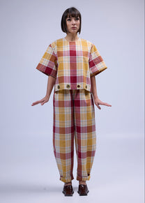 RE/Maison / Pantalon B - n°73 carreaux jaune rouge