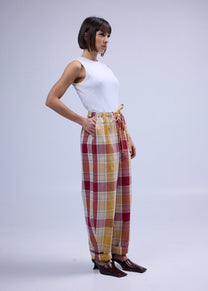 RE/Maison / Pantalon B - n°73 carreaux jaune rouge