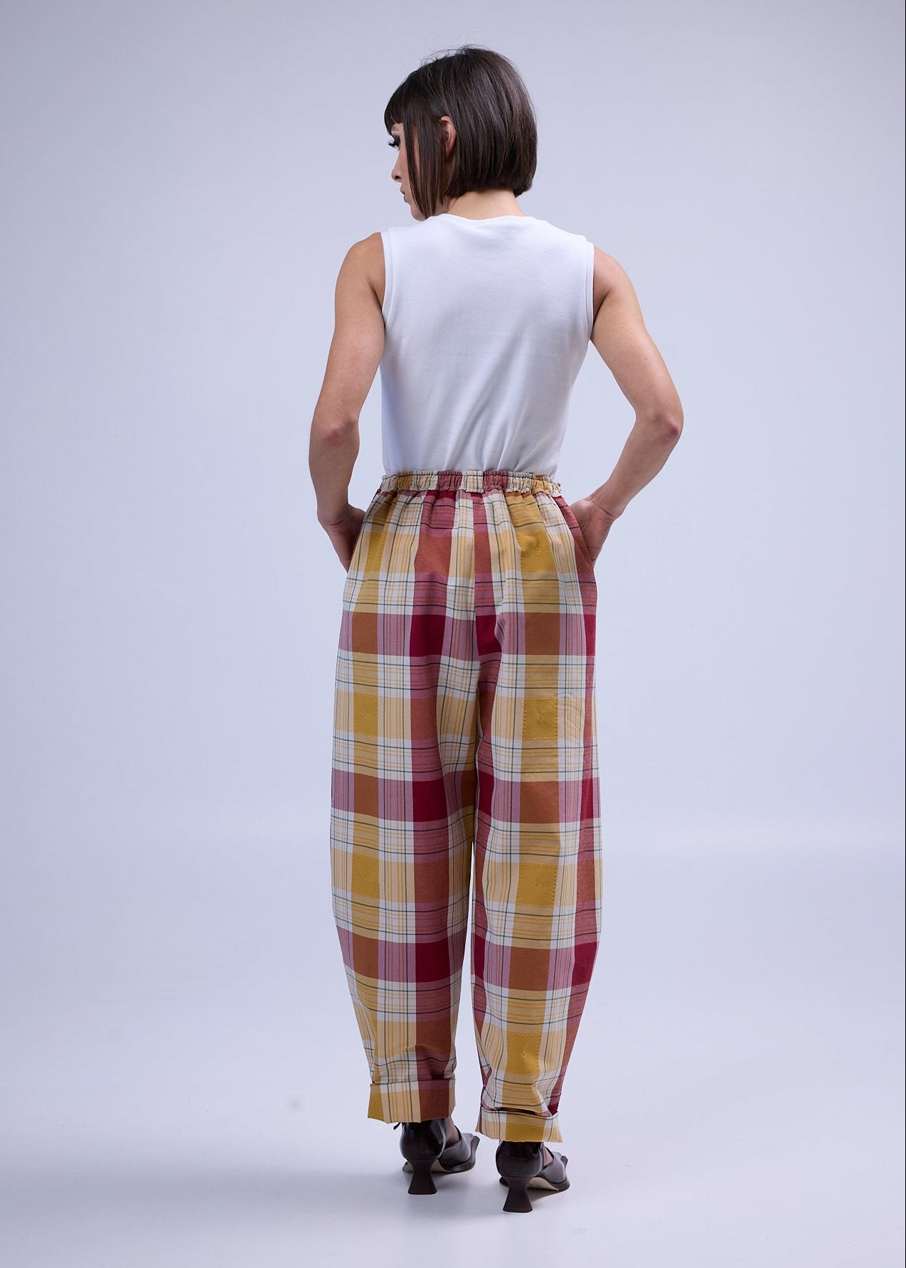 RE/Maison / Pantalon B - n°73 carreaux jaune rouge