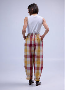 RE/Maison / Pantalon B - n°73 carreaux jaune rouge
