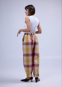 RE/Maison / Pantalon B - n°73 carreaux jaune rouge