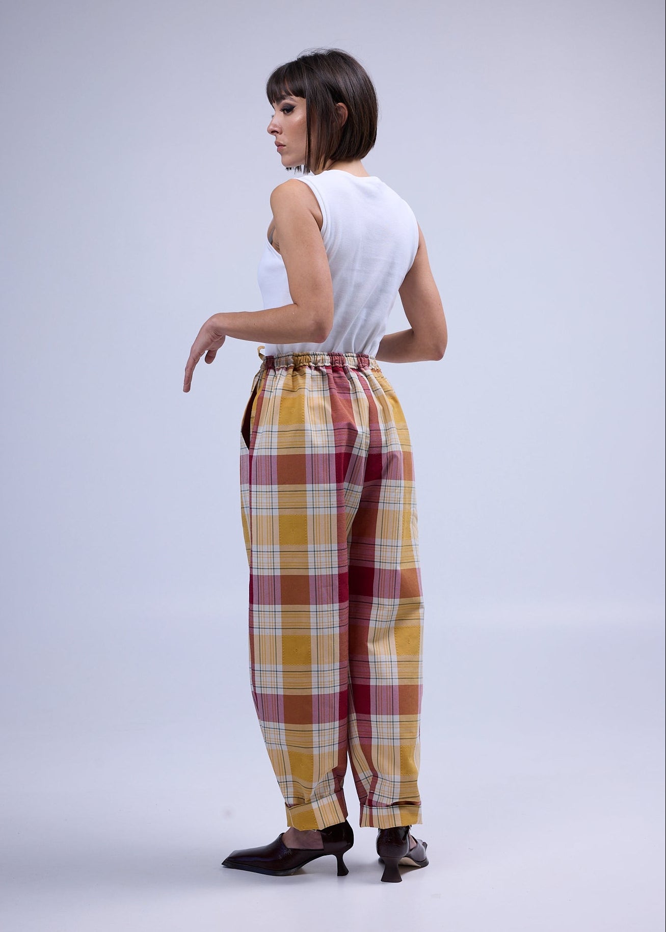 RE/Maison / Pantalon B - n°73 carreaux jaune rouge