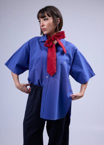 RE/Papa's shirt / Chemise manches courtes avec découpes - Bleu Azuro n°1