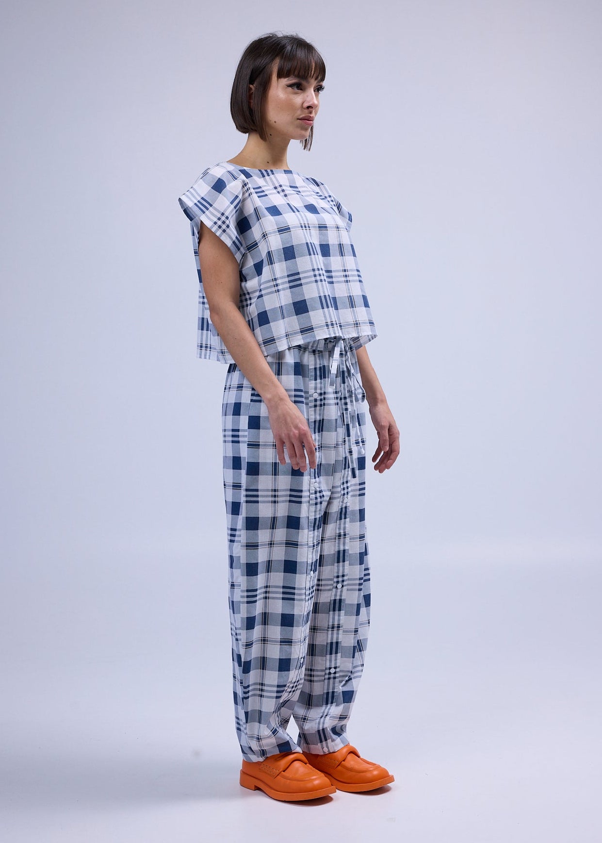 RE/Maison / Top Taie - n°76 carreaux bleu et blanc